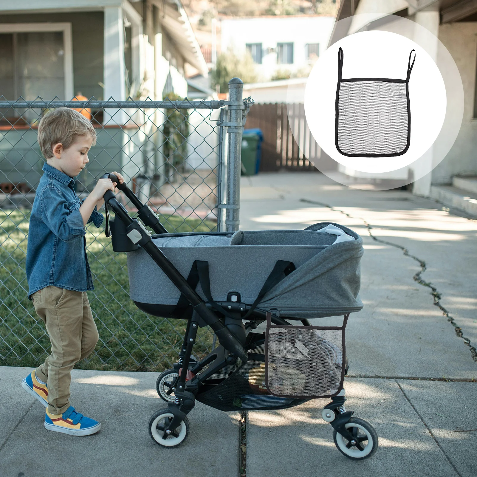 2 قطعة حقيبة التخزين عربة الأطفال دائم معلقة كيس شبكي المحمولة المنظم للطفل أساسيات حفاضات خشخيشات أكياس عربة طفل