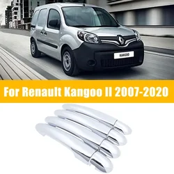 Door Handle Cover Chrome For Renault Kangoo II MK2 2007-2020 2008 2009  Anti-scratch Car Door Trim Carbon Fiber Car Accessories