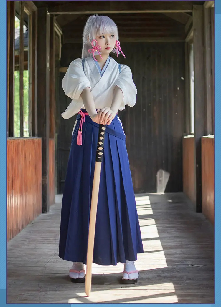 Japoński cosplay z grą Kimono mężczyźni kobiety Kendo jednolite Hakama Aikido Uniforme zestawy Kung Fu jednolite Judo sztuk walki odzież