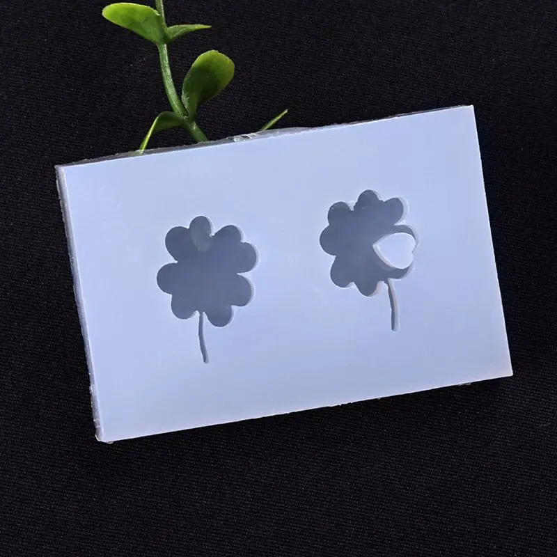 E15E Mini Lucky Four-leaf Clover Silicone Epoxy Resin UV Crafts Mold Creat