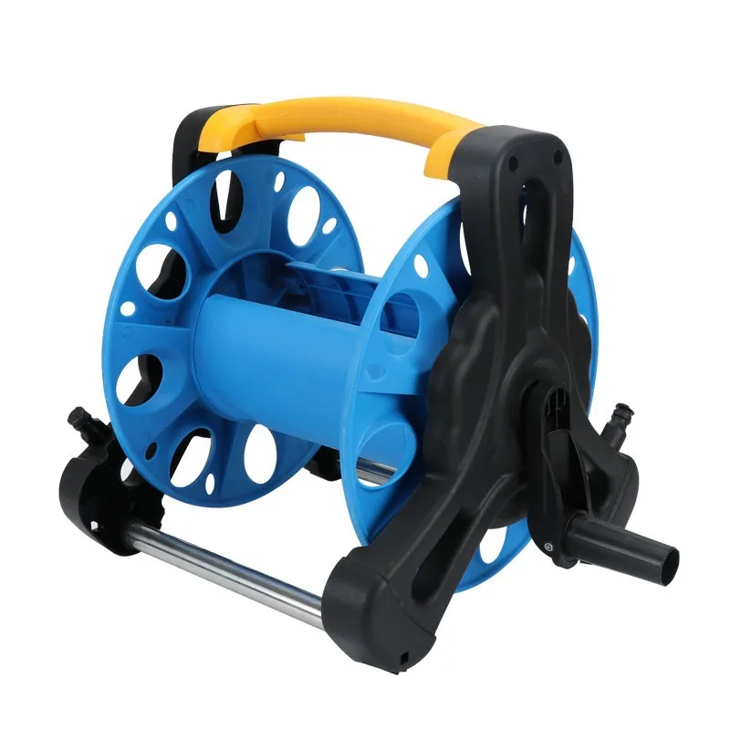 Portable Garden Hose Reel Manual Crank Hand Carry Water Pipe Holder For Home Lawn Watering Car Wash Anti-Kink Hose Organizer