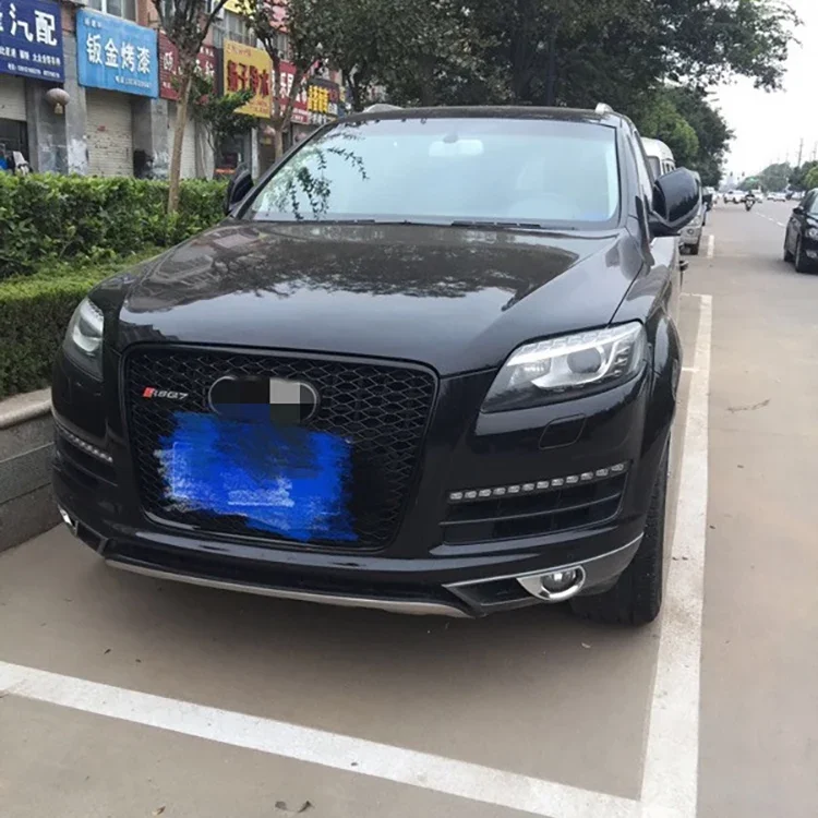 High Performance Black ABS Car Front Bumper Grille Q7 Upgrade Refit to RSQ7 Grill for Audi RSQ7 2006 2007 2008 2009