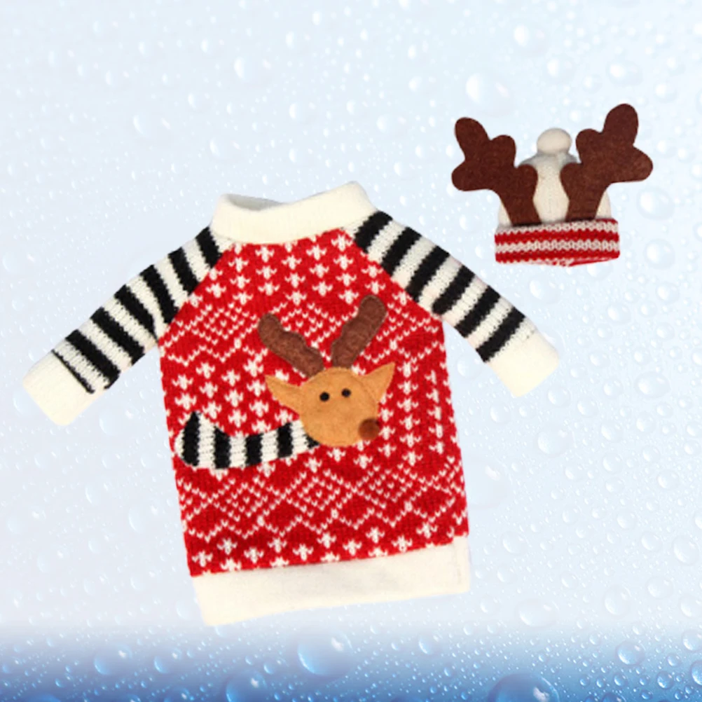 

2Pcs Christmas Wine Bottle Cover Reusable Washable Cloth Cover for Wine Bottles Holiday Decorative Gift for Family Friends