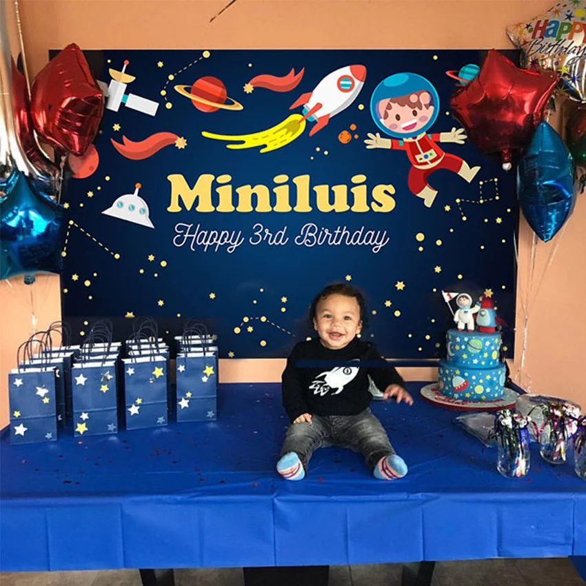 خلفية صور موقع قران للأطفال ، الكون ، الأرض ، رائد فضاء الفضاء ، حفلة عيد ميلاد الطفل ، فينيل لاستوديوهات الصور