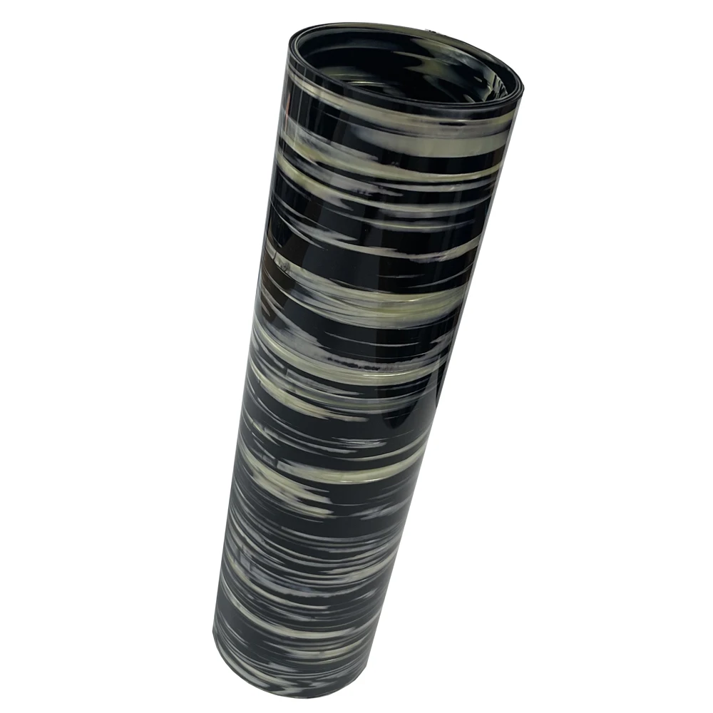 DIY Drum Wrap 0.50mm Black and Beige Stripes Celluloid Sheet Musical Instrument Deco Sheet