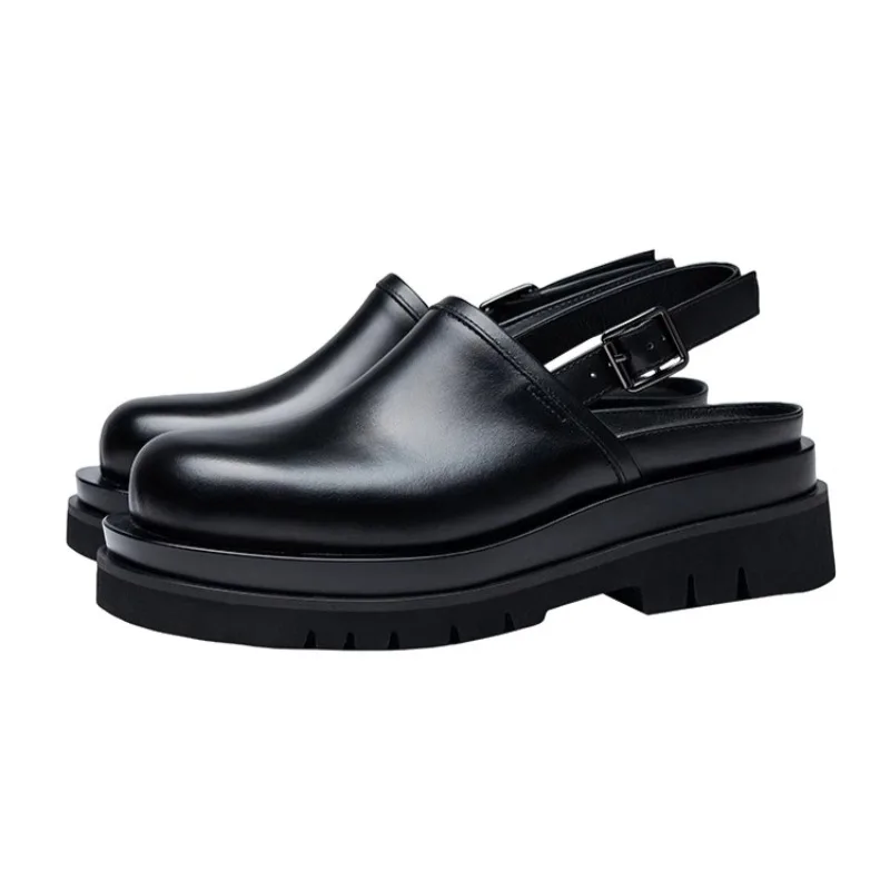 

Men's Sandals Genuine Leather Casual Office Thick Sole Breathable Leather Shoes Male Youth Spring Summer Outdoor Roman Shoes