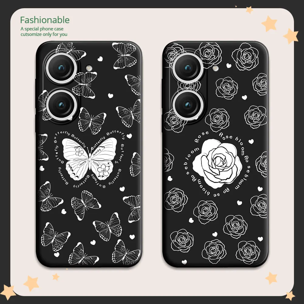 For Asus Zenfone 9 10 Case Soft Silicone Phone Cases For Asus Zenfone 10 Sunflower Butterfly Heart Cartoon Cover Zenfone9z Funda