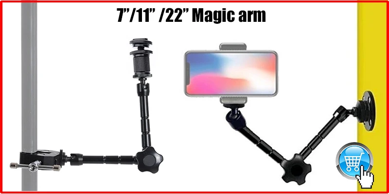 BFOLLOW 32 "22" Smartphone-Halterung magischer Arm für Kamera artikulierte flexible Wand halterung Schreibtisch klemme Tablet Webcam Gopro Ständer – Detail 2