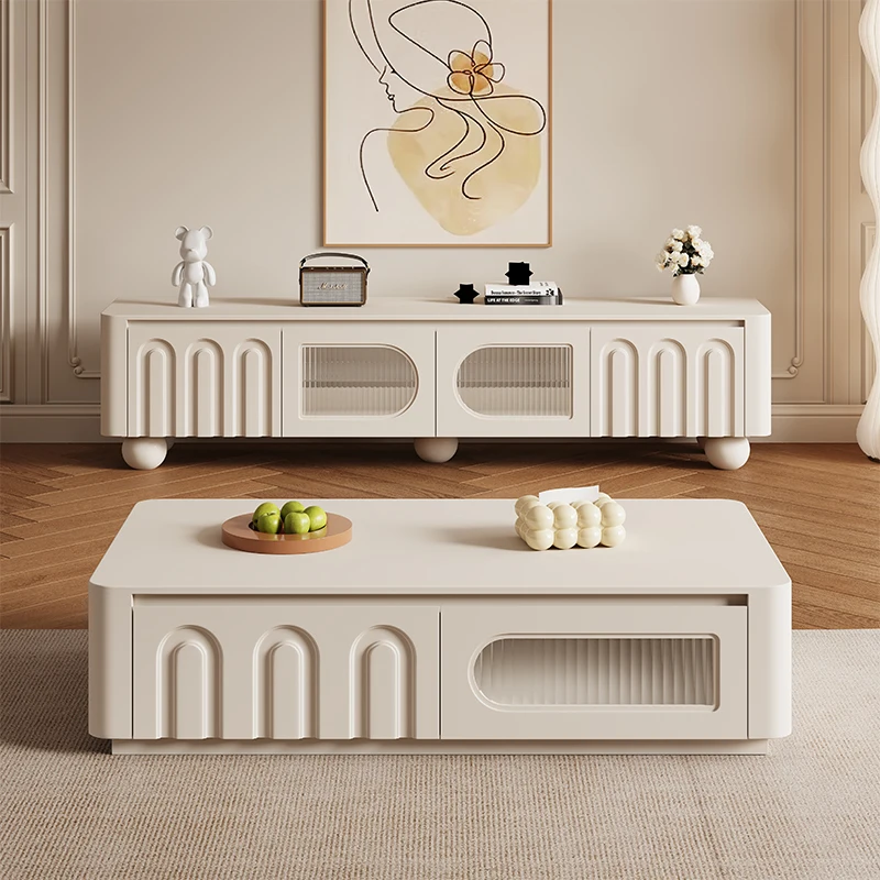 حامل تلفزيون من الخشب الصلب الحديث الراقي مع خزائن تخزين وأرفف لوحدة تحكم الوسائط التلفزيونية لأثاث غرفة المعيشة