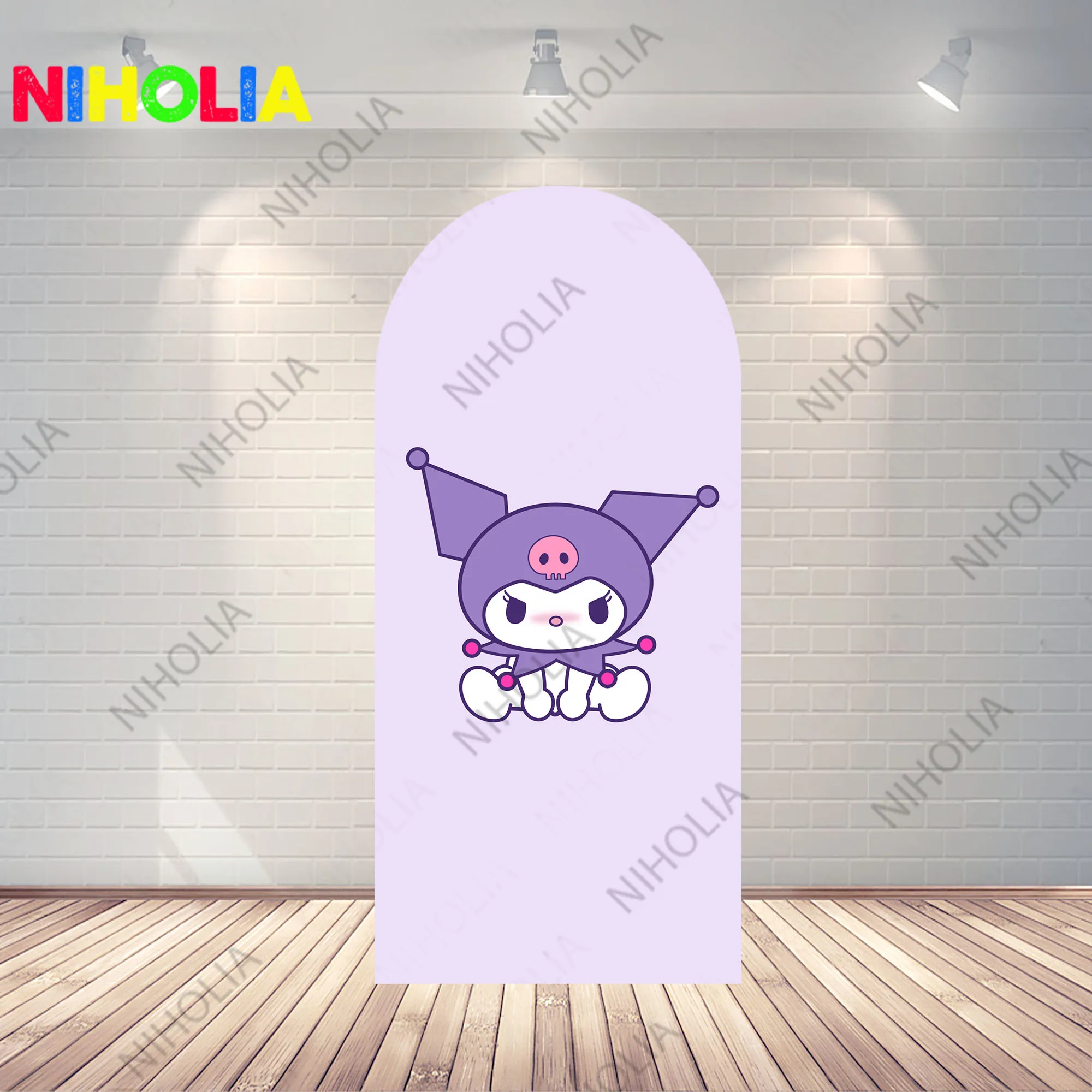 Kuromi Arch Covers Sanrio Photo Backdrop Girls Birthday Party Decoration Background Doubleside Fabric Photography Booth Props
