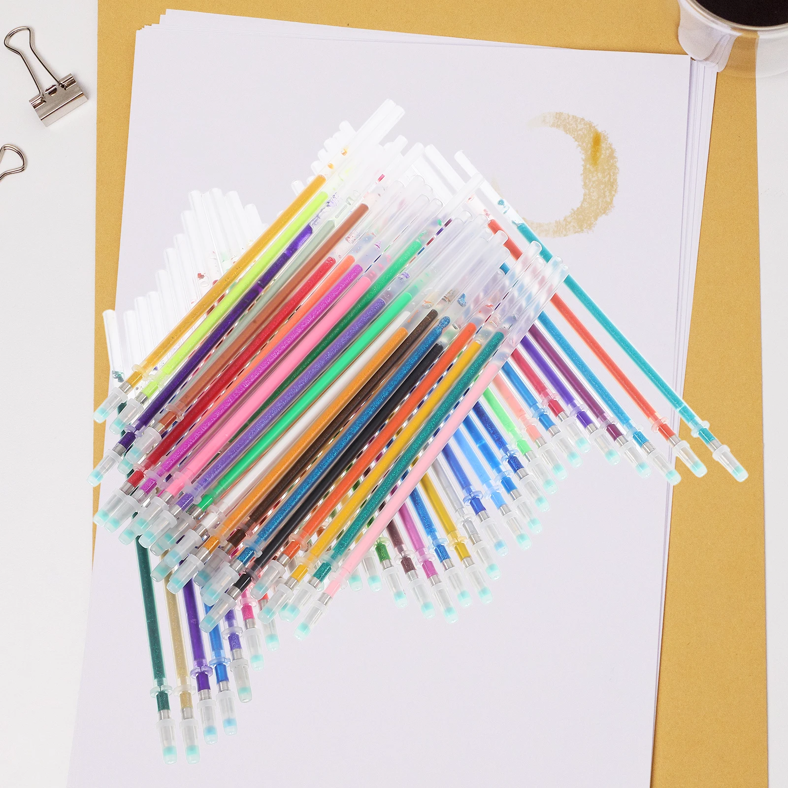 60 قطعة من أقلام الجل القابلة للمسح، متعددة الألوان، حبر ملء، أقلام تحديد بديلة من البلاستيك للبالغين