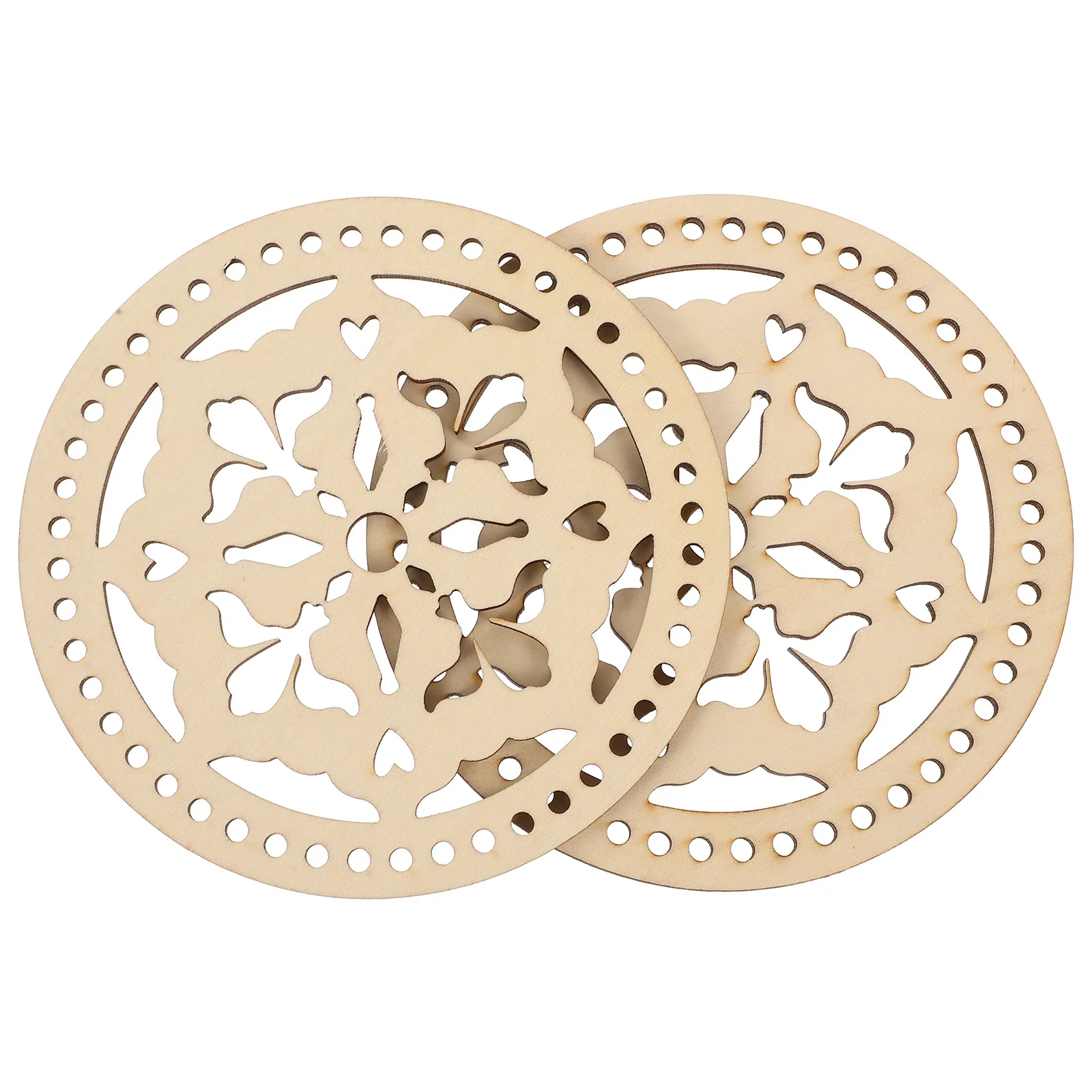 

2Pcs Crochet Bag Bottom Base DIY Bag Weaving Supplies Wooden Knitting Base for Shoulder Crossbody Bucket Bags Craft Decoration