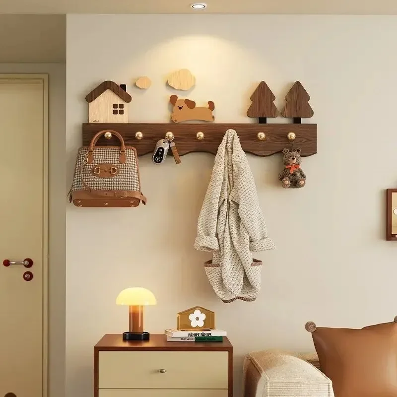 New Behind Door Wall Clothes Hanger Cartoon Style Garment Hook Entryway Storage Rack Wall Key Hat Garment Organize