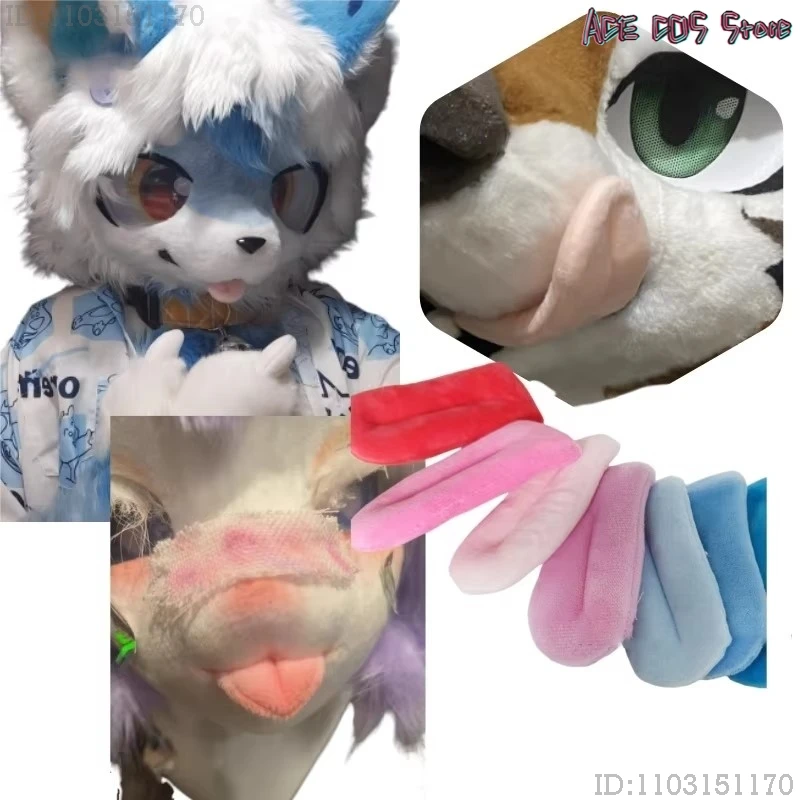 Fursuit Tongue Costume Tongue Magnetic Fursuit Furry Kig Department Plush Multicolor Furry Furry Cute Female Finished