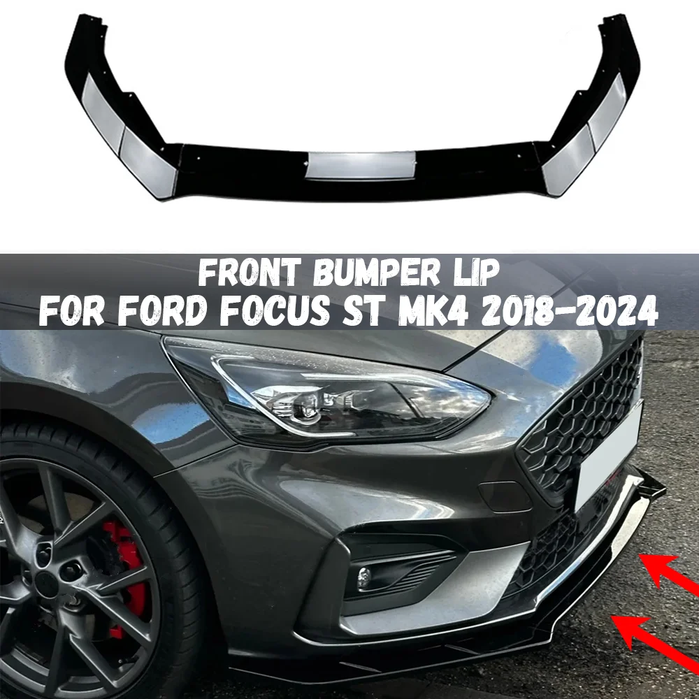 Front Bumper Lip Chin Guard Diffuser Cover Deflector For Ford Focus ST ST-line MK4 MK4.5 C519 2018-2024 Body Kit