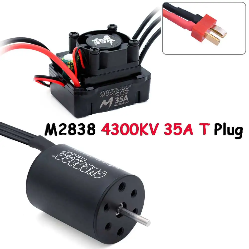 Overtreft Hobby M2838 M2845 Combo Waterdichte Borstelloze Motor W/M35a M45a Esc Voor Wtloys Remo 1/12 1/14 1/16 1/18 Rc Auto Boot