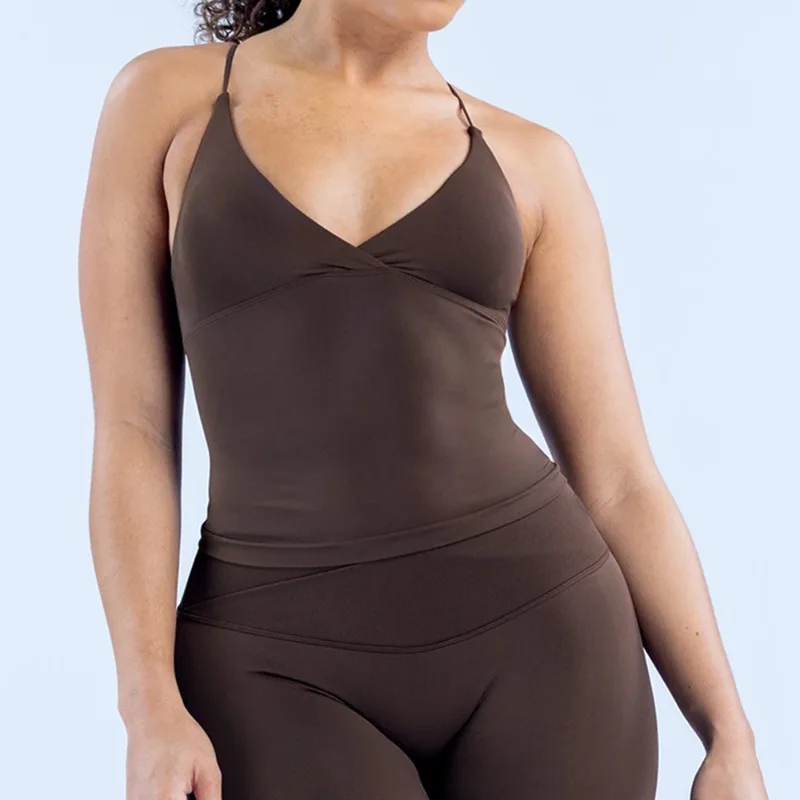 Nahtlose Sportweste für Damen, modische Yoga-Tops, sexy rückenfreies Camisole, Sommer-Workout-Fitness-Lauf-Sport-Tops