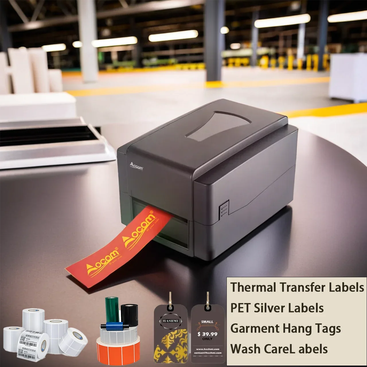 Desktop Wireless Wifi USB Tragbare Mini Thermische Transfer Barcode Aufkleber Band Label Drucker Für Unternehmen