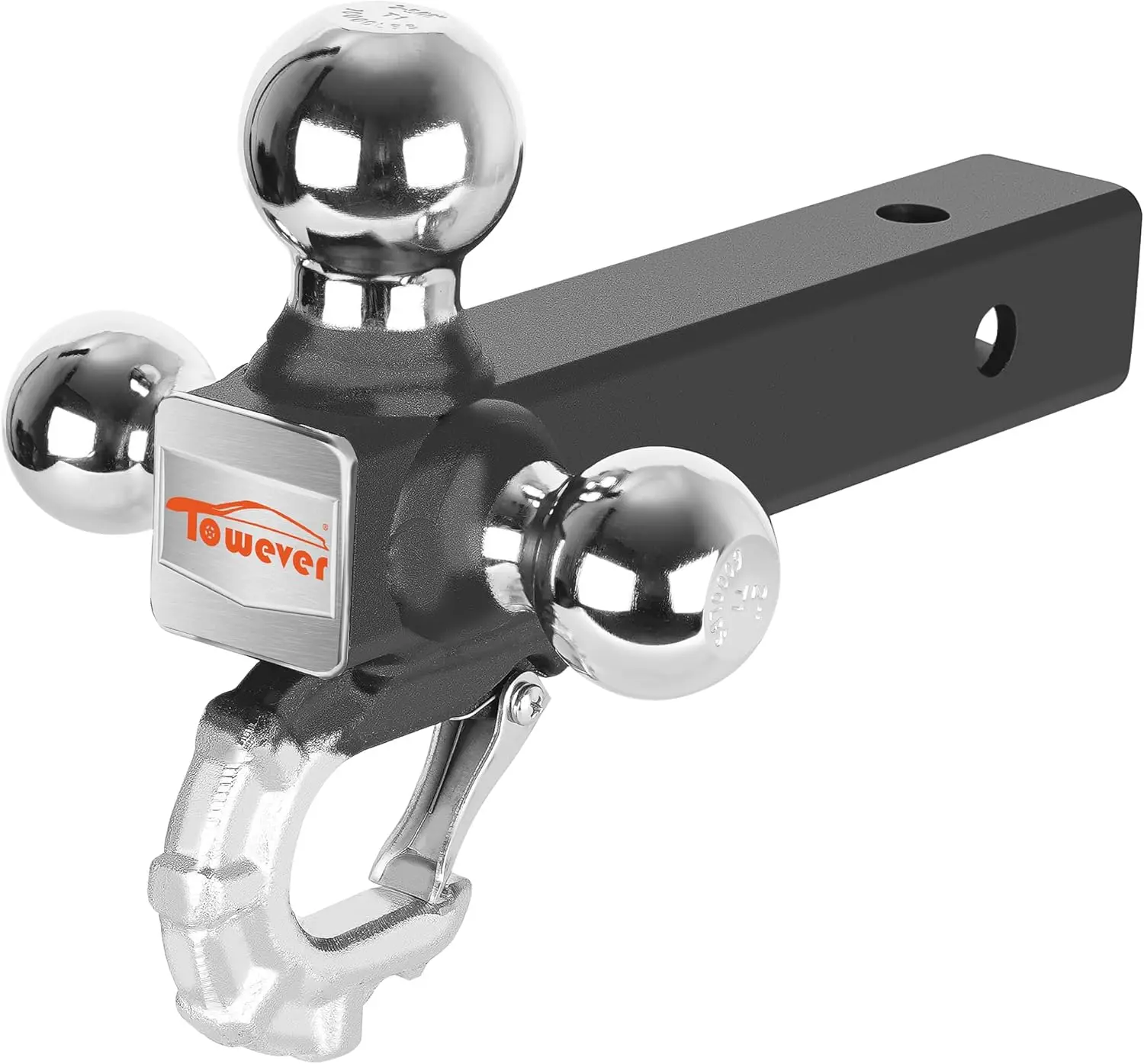 

84012 Trailer Hitch Ball with Tactical Tow Hook, 2' Receiver, Chrome, 10000lbs Capacity