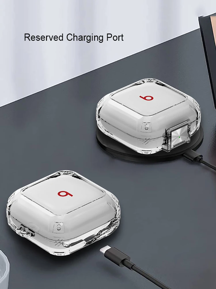 Transparente Cor TPU Hard Shell Case, All Inclusive Split Design, Fone de ouvido Compatível com Beats Fit Pro