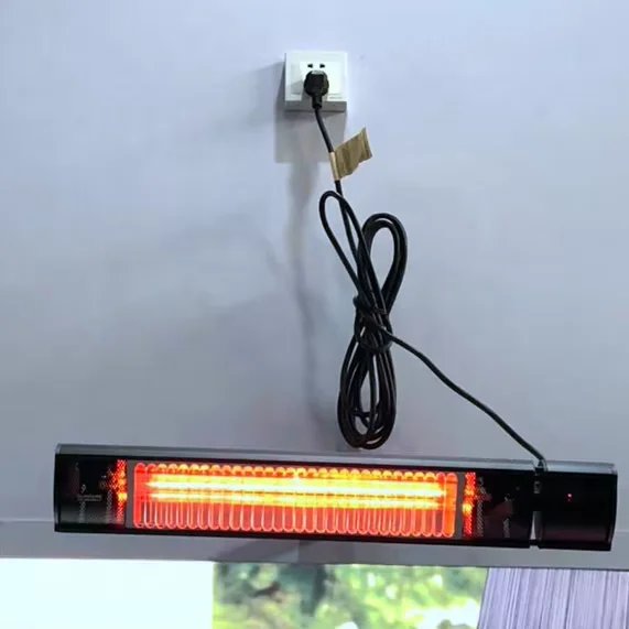 IP65 Weather Resistant Silver Black Outdoor Electric Heater 2000W Portable Balcony Patio Warming Device LDHR005G2 200KY