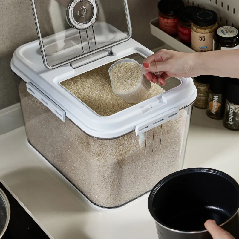 Secchio per riso, secchio sigillato a prova di insetti e umidità, scatola per riporre la cucina, scatola per secchio per riso, secchio per cereali, scatola per riso