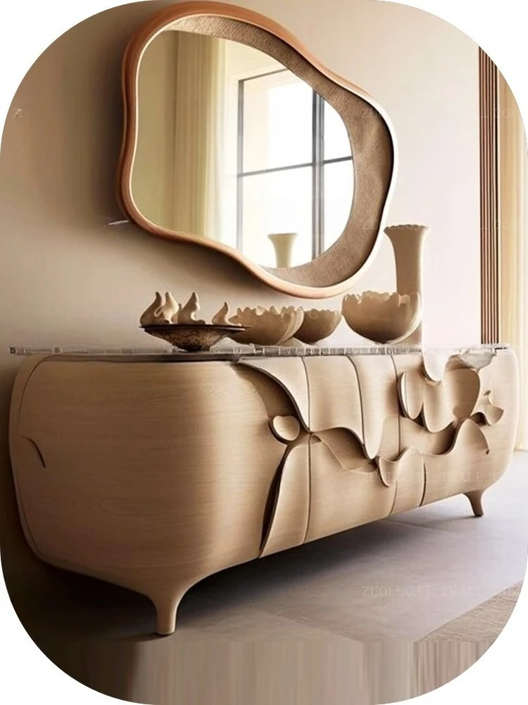 Mobile da ingresso francese color crema, mobile TV artistico di design