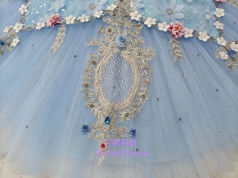 Quick Production Professional High Quality Women Adult Performance Wear Girls  Sky Blue Swan Lake Ballet Tutu Costumes