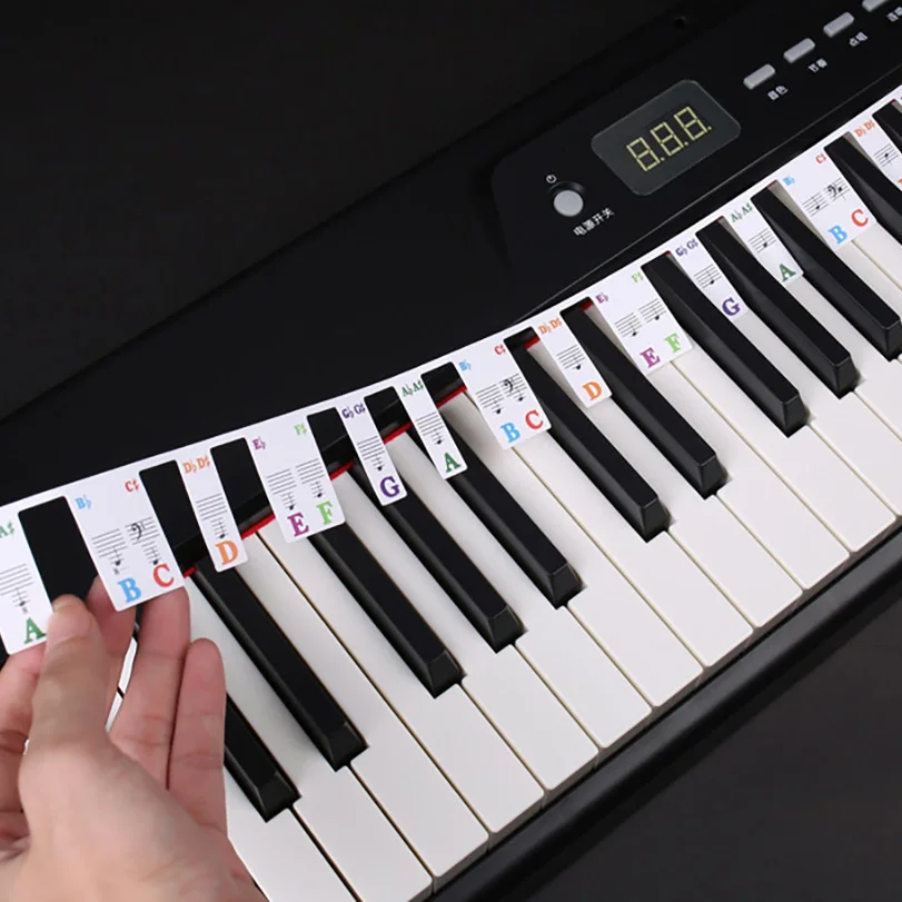 88 Keys 61 Keys Piano Keyboard Stickers Piano Removable Music Notes Electric Piano Organ for Beginners Label Notes Guide