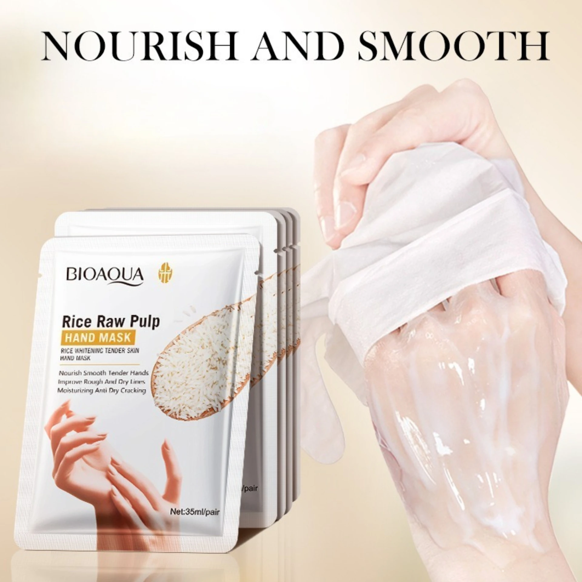 Rice Pulp Whitening Rejuvenating Hand Mask Hydrating Moisturizing Whitening Exfoliating Improving Rough Exfoliating Hand Mask