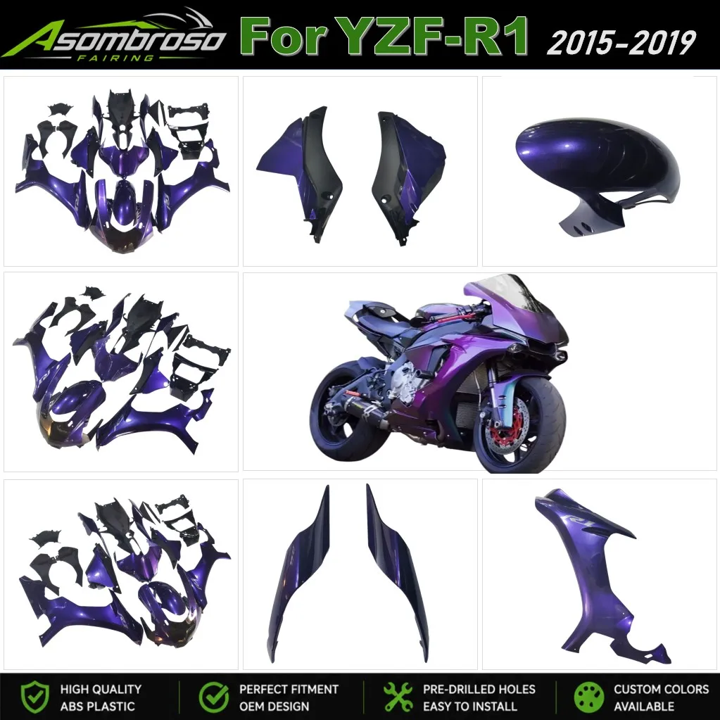 High Quality Motorcycle Injection Fairing For YAMAHA YZFR1 2015 2016 2017 2018 2019 YZF-R1ABS Bodywork Panels Metallic Purple