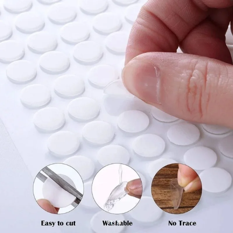 Round Nano Gel Mat Transparent Tape Traceless Removable Sticky Double-Sided Adhesive Tape for DIY Craft Poster Hand Decor