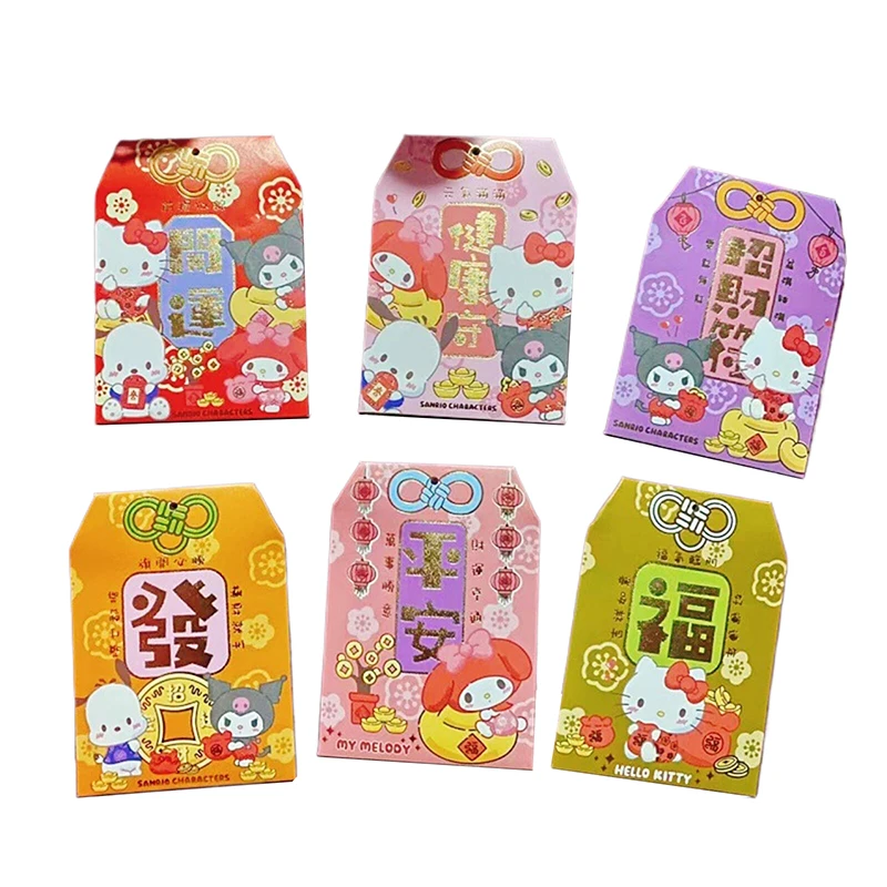 18PCS Sanrio 2025 Chinese Snake Year Red Envelopes KT Spring Festival Red Packet Traditional Lucky Money Pockets New Year Gifts