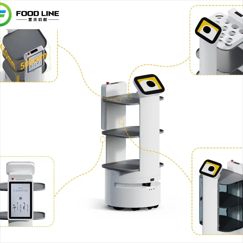 نظام توصيل صينية الطعام الأوتوماتيكية لروبوت تقديم المطاعم الذكي للفنادق وأعمال تقديم الطعام