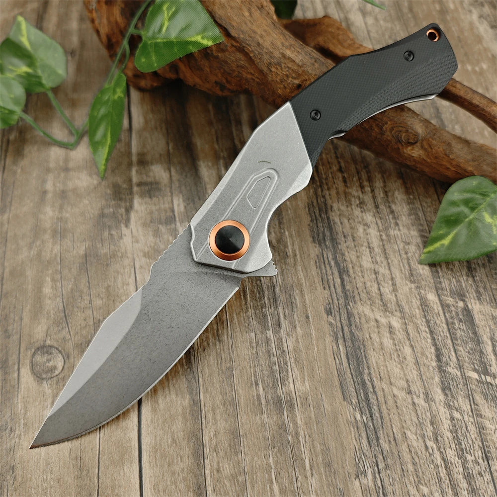 

EDC Outdoor Portable Knife 3.34 Inch D2 Sharp Blade Pocket Folding Knife G10 Handle Camping Survival Knife Hunting Knife Gift