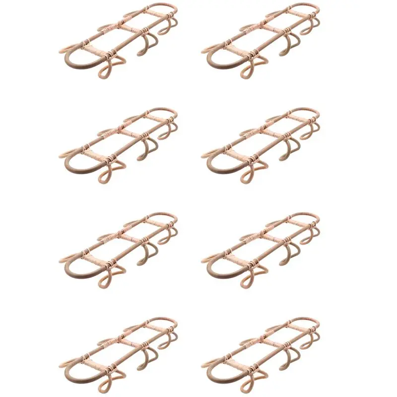 

PORK-8X Rattan Wall Hooks Kids Garments Organizer Rack Clothes Hat Hanging Hook Rattan Hanger Kids Room Decor Hanger