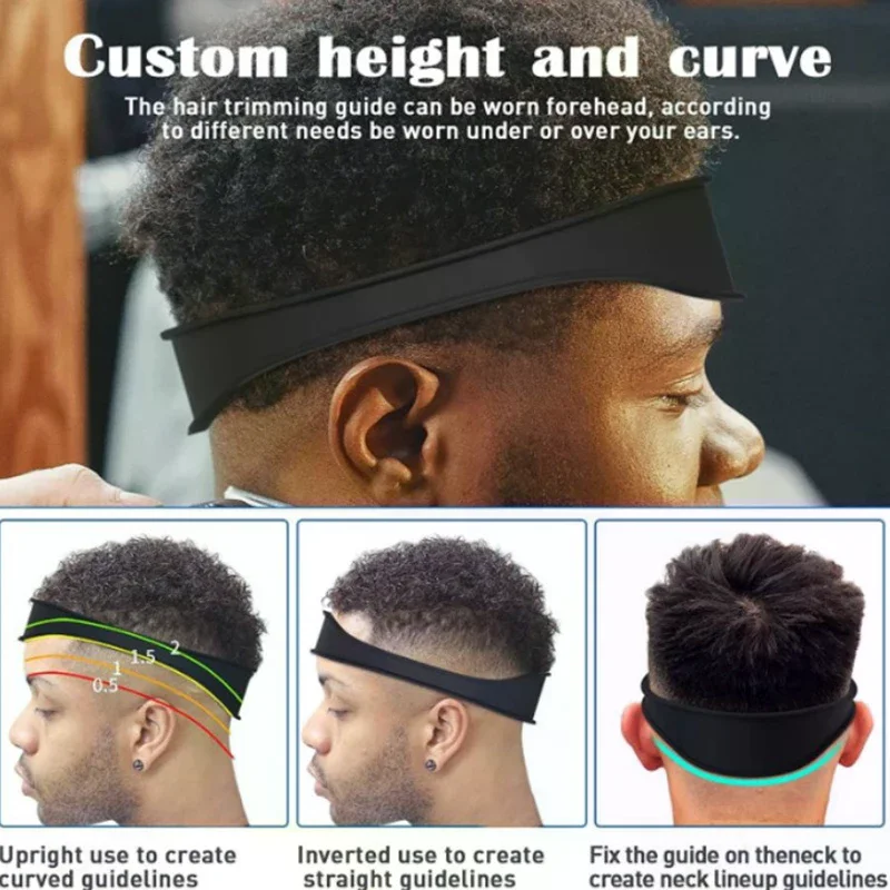 /YOV/DIY Hair Trimming Template Haircut Band Breathable Curved Silicone Home Hair Trimming Guide For Boys Men