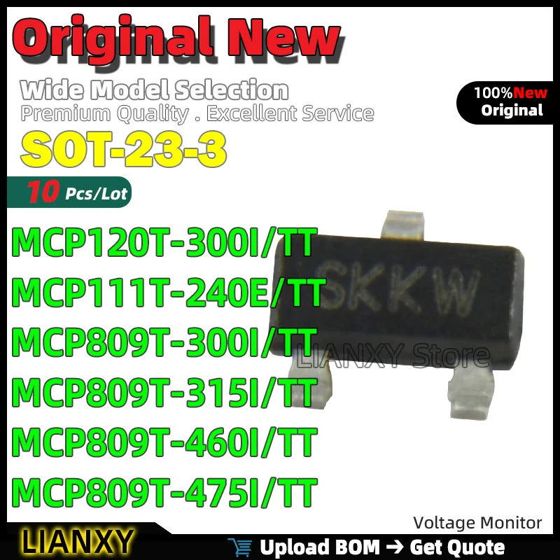 10pcs SOT-23-3 MCP120T-300I/TT MCP111T-240E/TT MCP809T-300I/TT MCP809T-315I/TT MCP809T-460I/TT MCP809T-475I/TT New Original