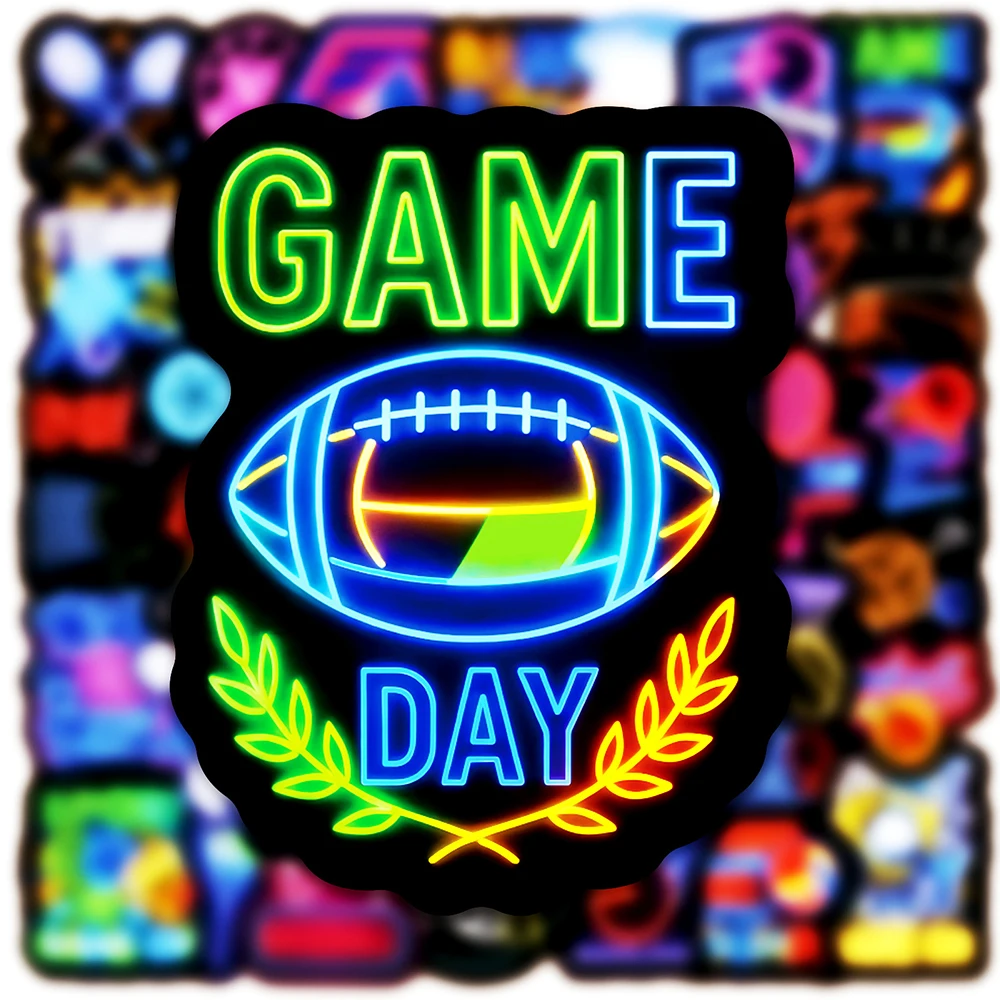10/30/50pcs Cute Neon Style Football Basketball Stickers Sport Game Cartoon Decals Toys DIY Phone Laptop Bike Waterproof Sticker