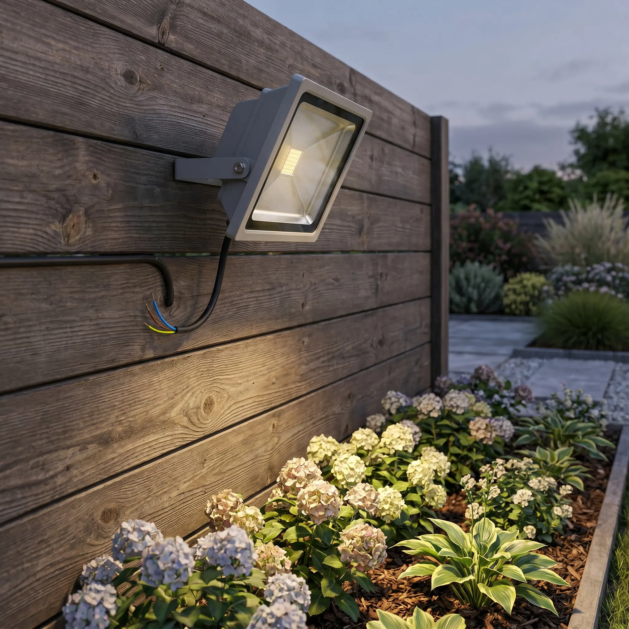 10W Waterproof Outdoor LED Flood Light Warm White 2800K-3200K Aluminum Body Glass Lens 60000H Lifespan AC85V-265V Energy