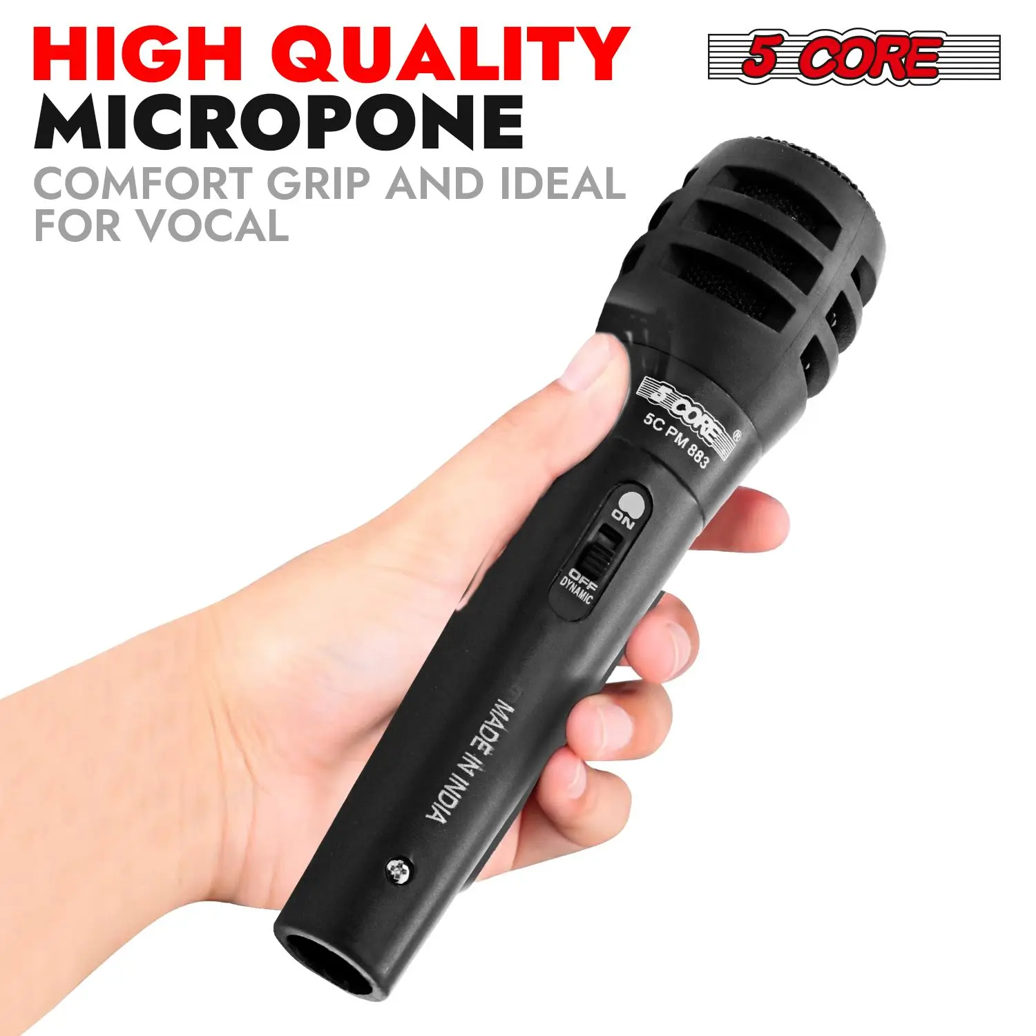 Microfoon Dynamische vocale handmicrofoon Cardioïde unidirectionele microfoon met aan-uitschakelaar + XLR-audiokabel voor zingen