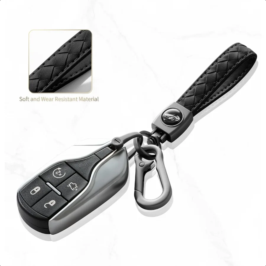 Llavero con mosquetón, llavero Universal de cuero hecho a mano tejido de alta resistencia, llaveros con llave Fob para coche con broche giratorio de 360 grados S