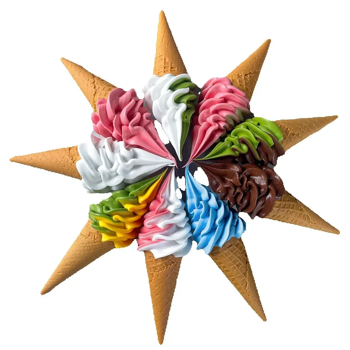 Simulation de crème glacée bicolore, fausse crème, cône croustillant, vitrine de magasin de crème glacée, accessoires de photographie, ornements de desserts à faire soi-même