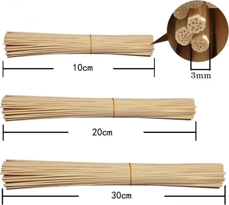 5-100 Stück 2–3,5 mm Reed-Diffusor-Ersatzstab zum Selbermachen, handgefertigt, Heimdekoration, extra dickes Rattan, Aromatherapie-Diffusor-Nachfüllstäbchen