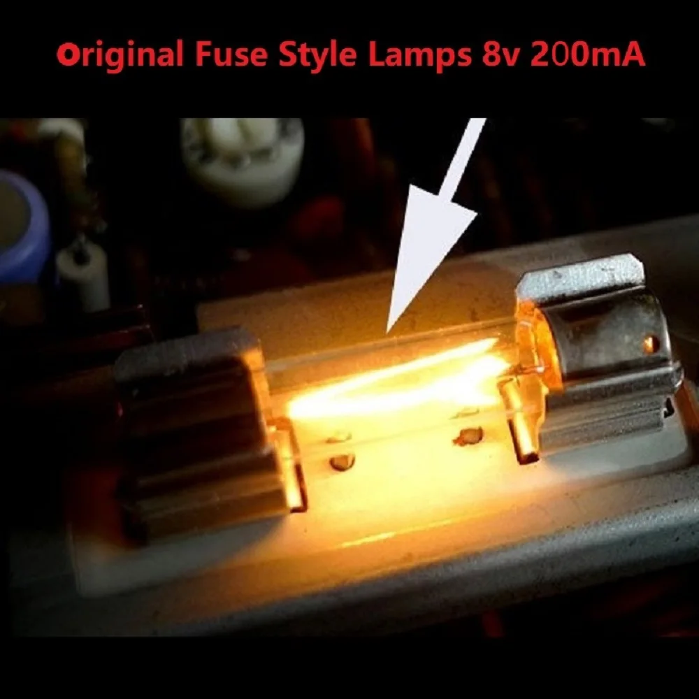 Tecolampe-10 lámparas de fusible incandescente superbrillantes, 8V, 200MA, aptas para Marantz, Sansui, Kenwood, Pioneer y muchos receptores de Audio