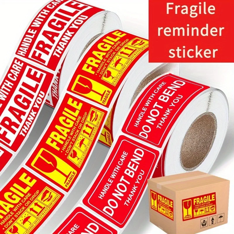 

250 наклеек в рулоне, хрупкие товары, предупреждающие этикетки, наклейки, английская медная доска, бумага, самоклеящиеся наклейки, небьющиеся хрупкие