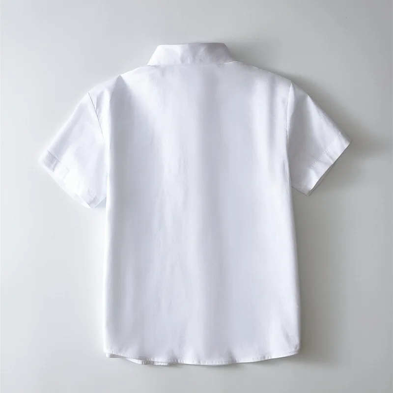 Girls' Short-Sleeve White Shirt Summer Primary School Performance Pure Cotton Children's Half-Sleeve Shirt
