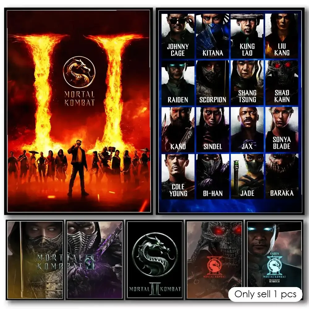 Movie M-mortal Kombat II Painting Calligraphy High-Quality Cotton Canvas Poster Wall Art for Living Room Modern  House Decor