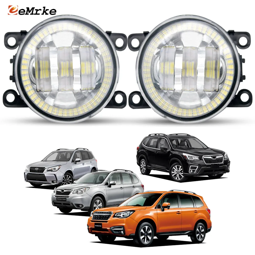 

Светодиодные противотуманные фары Angel Eyes DRL Halo в сборе, дневные ходовые огни для Subaru Forester 2014 2015 2016 2017 2018 2019 2020 2021