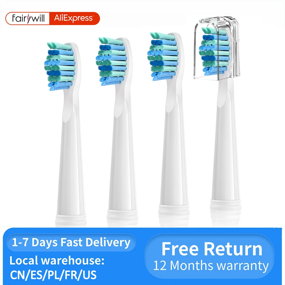 Fairywill 4/8/12/16PCS Electric Toothbrushes Replacement Heads Electric Toothbrush Heads Sets for FW-507 FW-508 Head Toothbrush